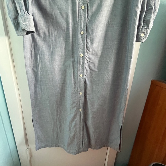 Vintage Eddie Bauer Oxford Shirtdress, M Tall, Blue - Picture 6 of 13